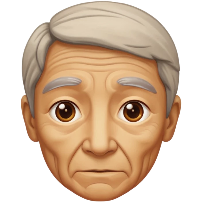cara vieja por un lado y cara rejuvenecida por otro lado emoji