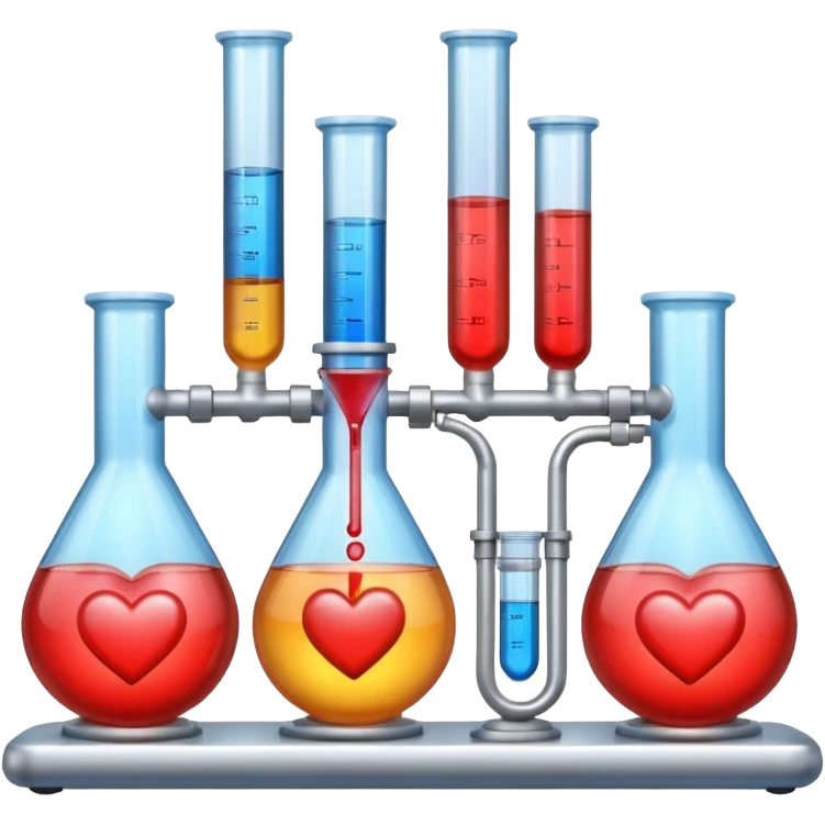 Heart emoji with things of laboratory  emoji