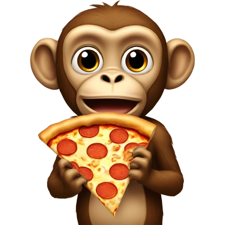 Monkey with a big slice of pizza emoji