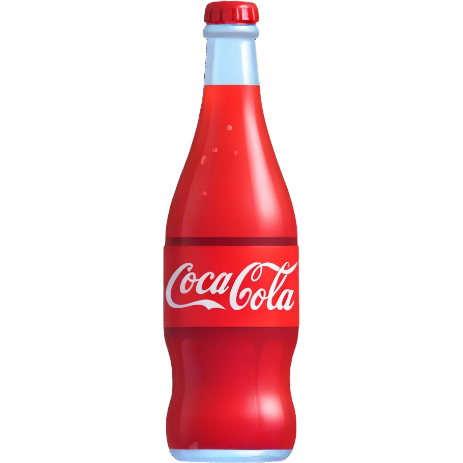 glass bottle of Coca Cola with fizzy bubbles emoji