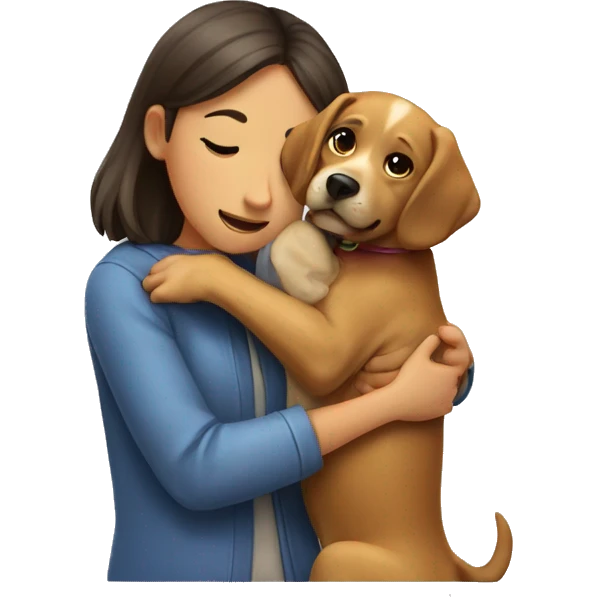 a dog huging a girl dog emoji