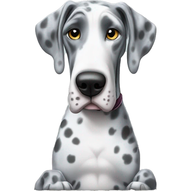 Blue Merle Great Dane playing piano emoji