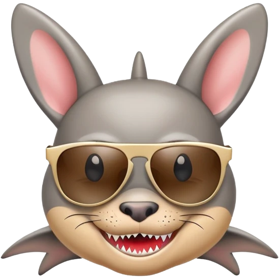 Bad Bunny fused with a shark emoji emoji