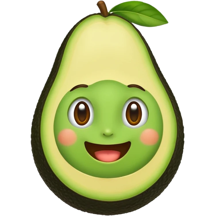 Make a avocado with a cute face emoji