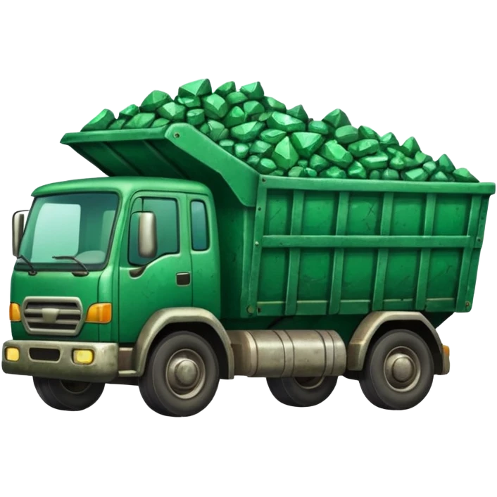 green truck with emrarld ore emoji