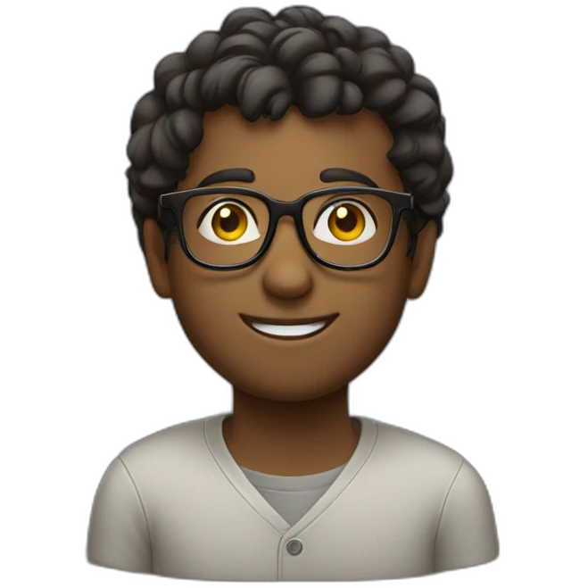 nerd with glasses, few hari emoji