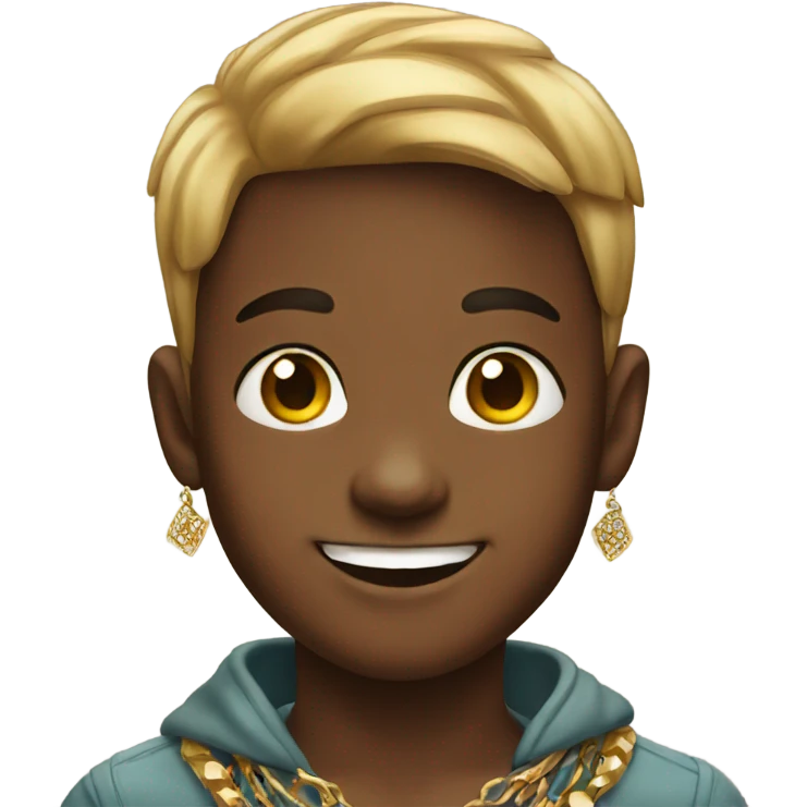 smiling boy with jewelry emoji