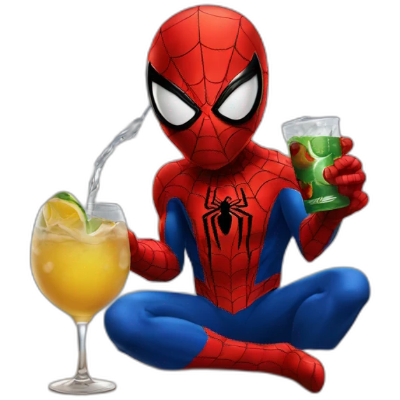 Spider man drinking  emoji