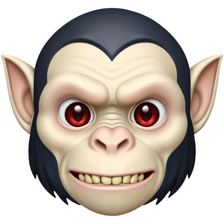 chimpanzee as batman vampire face *old emoji* emoji