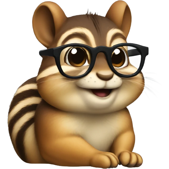 Chipmunk with glasses emoji