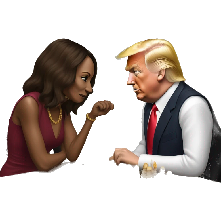 Trump and Kamala playing chess emoji
