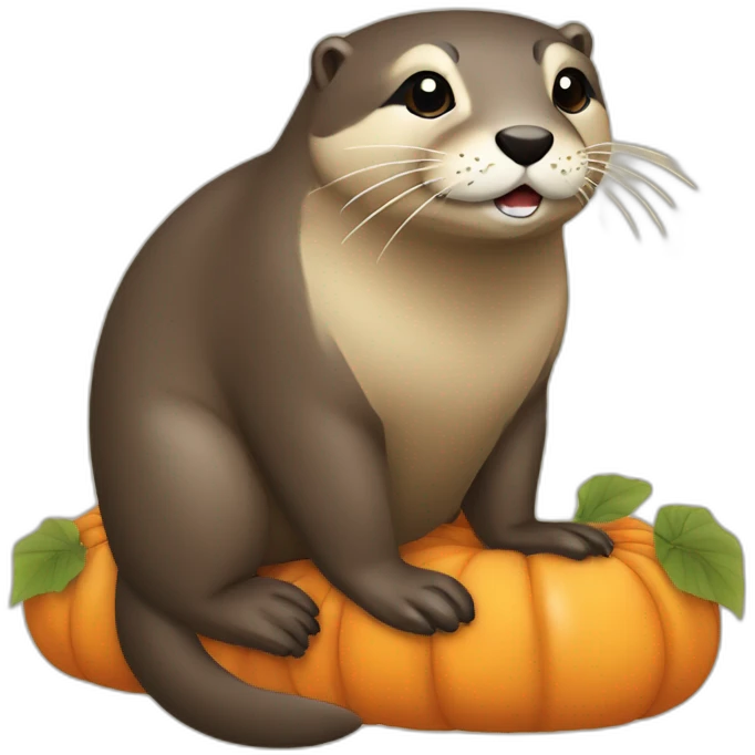 loutre sur citrouille emoji