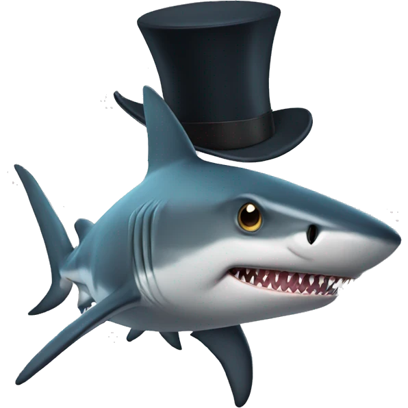 shark with tophat emoji
