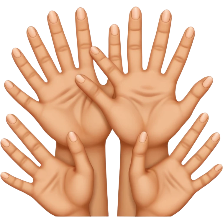 Hands with 6 7 emoji