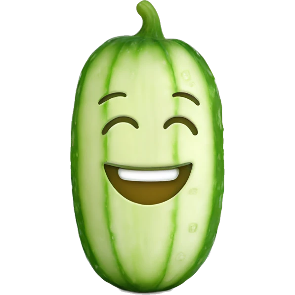 A Smiley face sit cucumber emoji