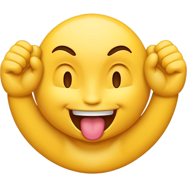 emoji with tongue out and 2 hands across it’s throat emoji