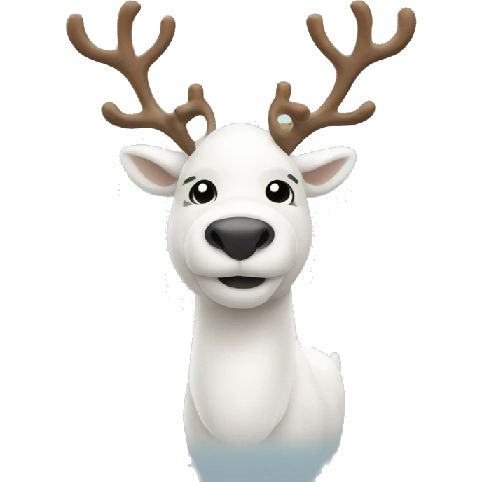 white reindeer for christmas emoji