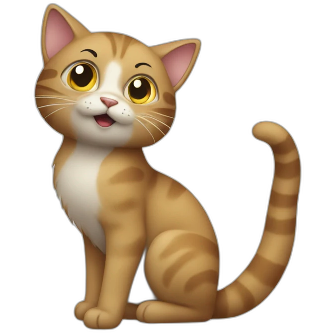 cat with his tail coming of his chest emoji