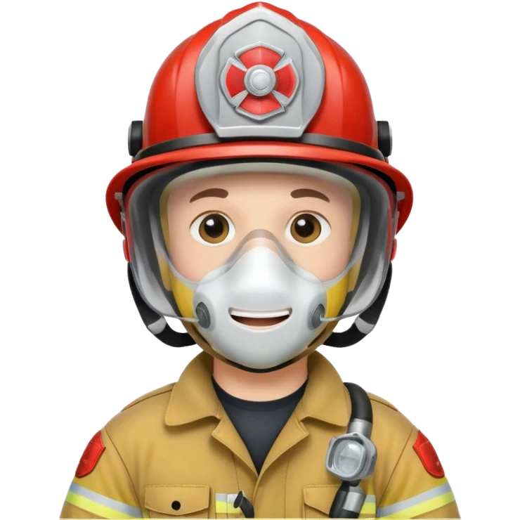 Firefighter with white respiratory protection emoji