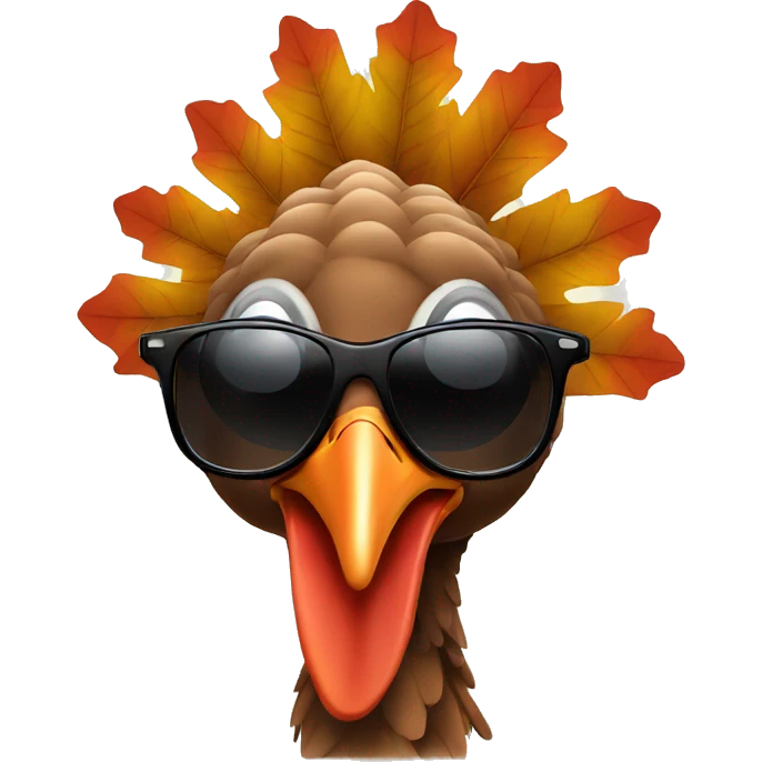 thanksgiving turkey with sunglasses emoji
