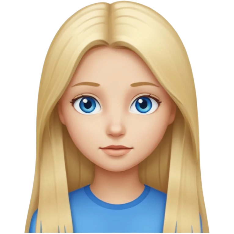 A girl with  straight long blond hair emoji