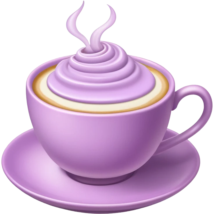 super realistic lavender latte in a pink tea cup emoji
