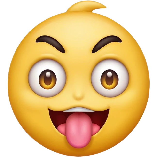 Emoji face with tongue out and crazy eyes emoji
