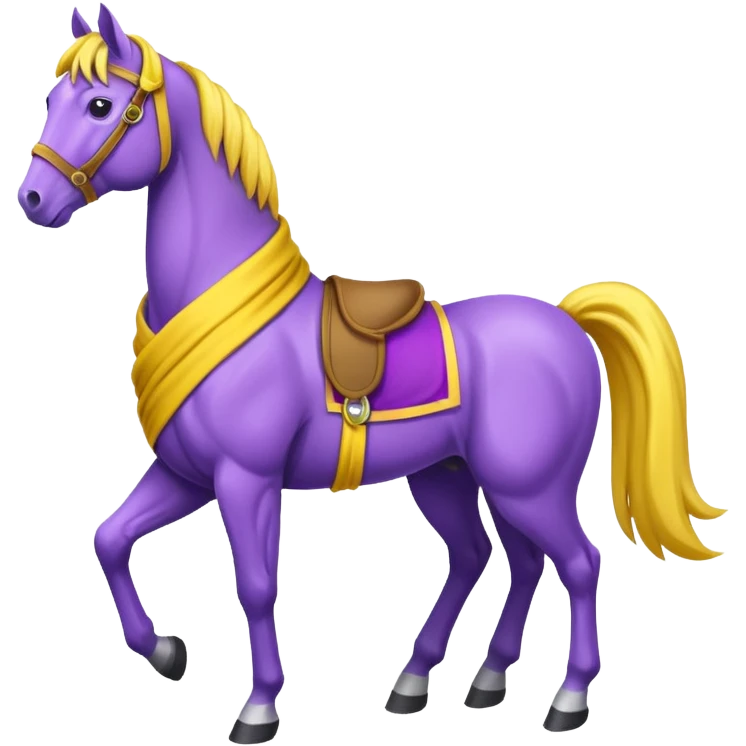 Purple horse wearing yellow scarf
 emoji