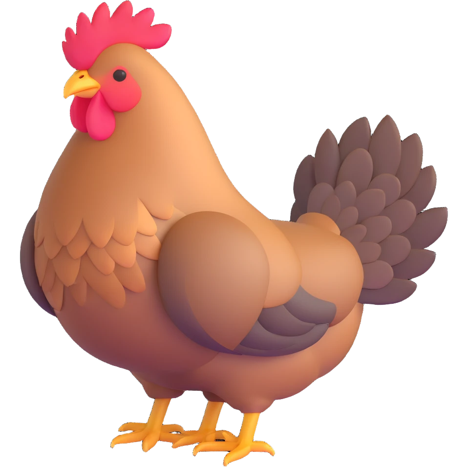 adorable hen with detailed feathers emoji