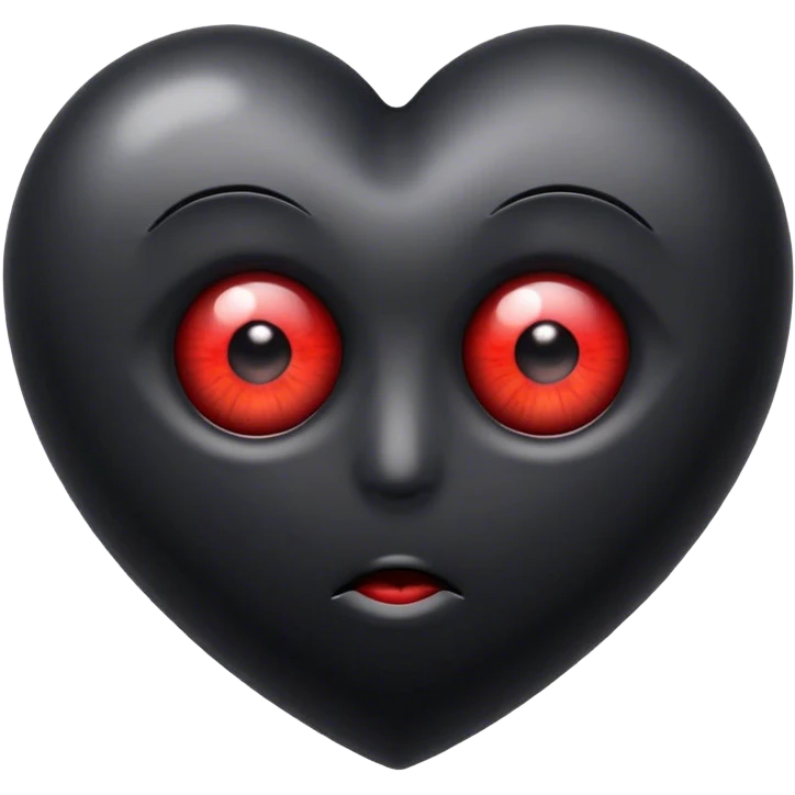 Red eye inside black heart emoji