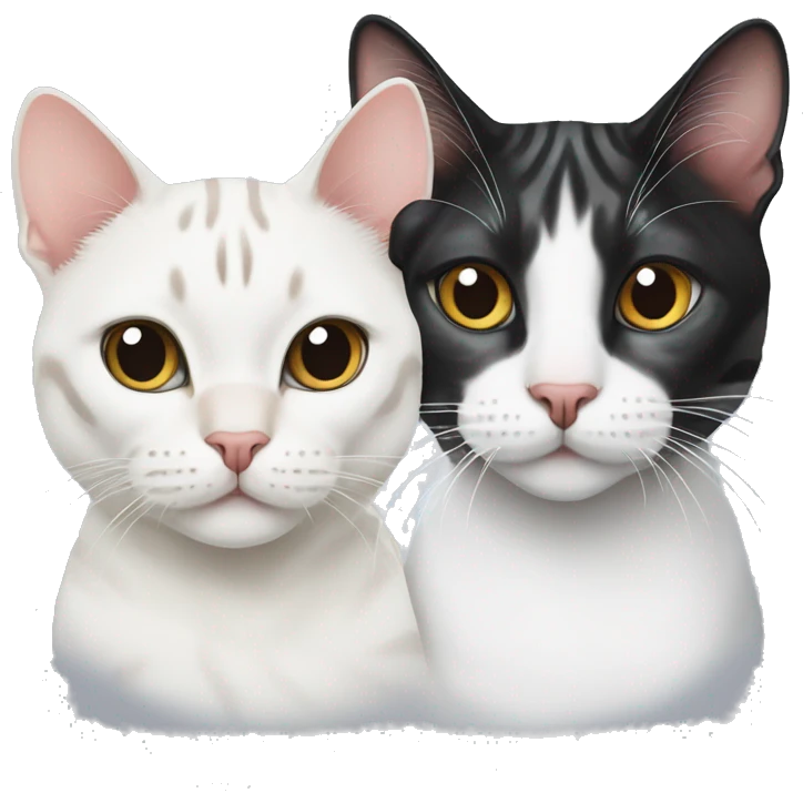 White Bengal cat and tuxedo cat emoji