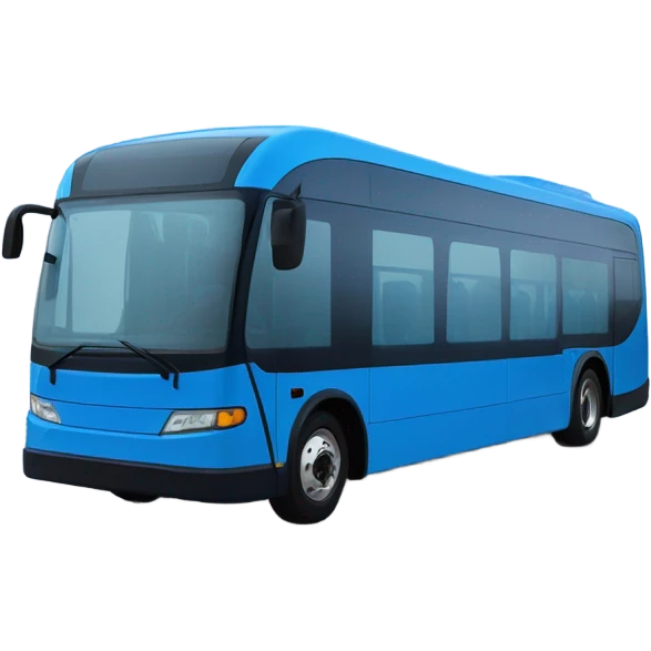 modern blue electric bus emoji