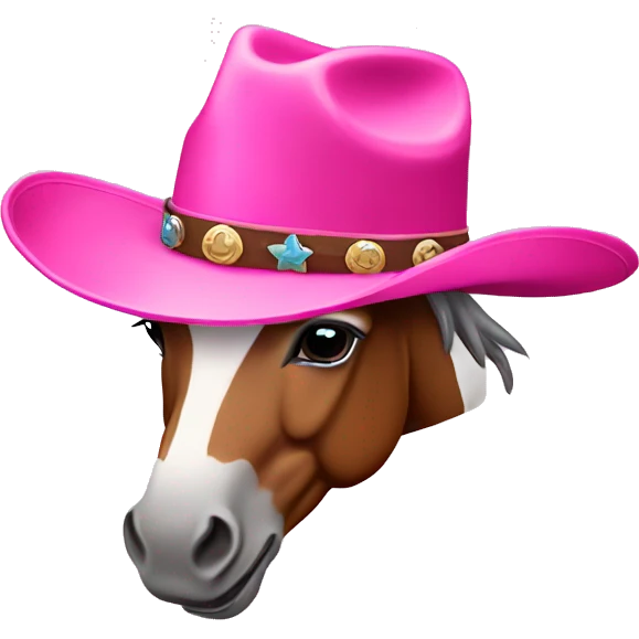 Pink cowboy hat on donkey emoji