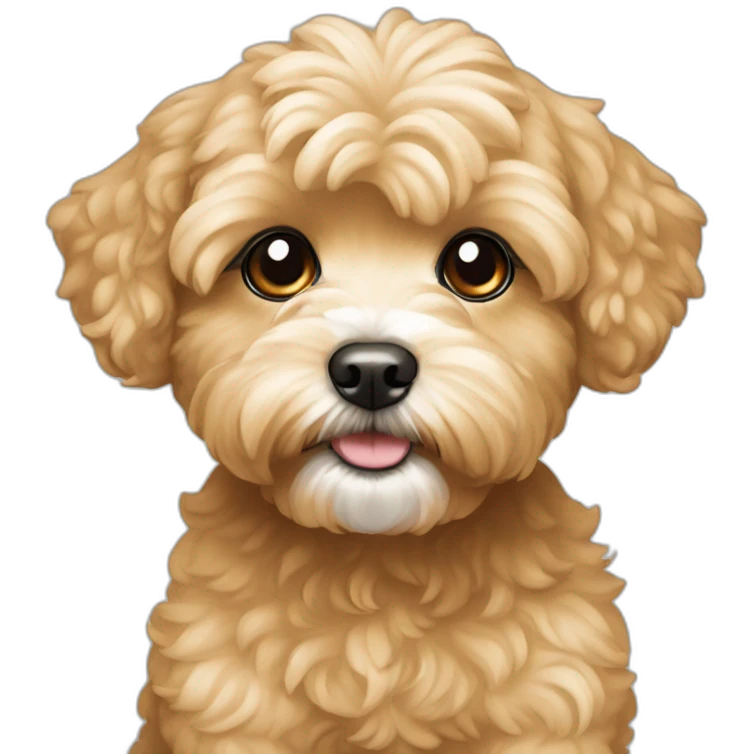 Golden maltipoo with white breast emoji