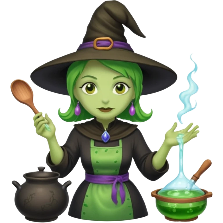 green witch cooking potion emoji
