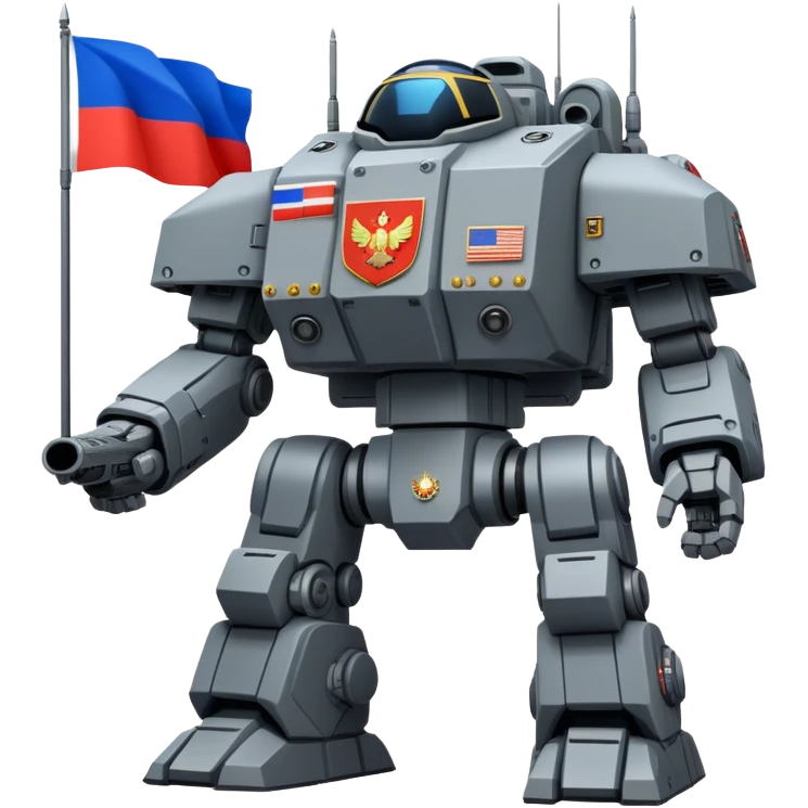 Colossal Russian space dreadnought with flag insignia and weapon arrays emoji
