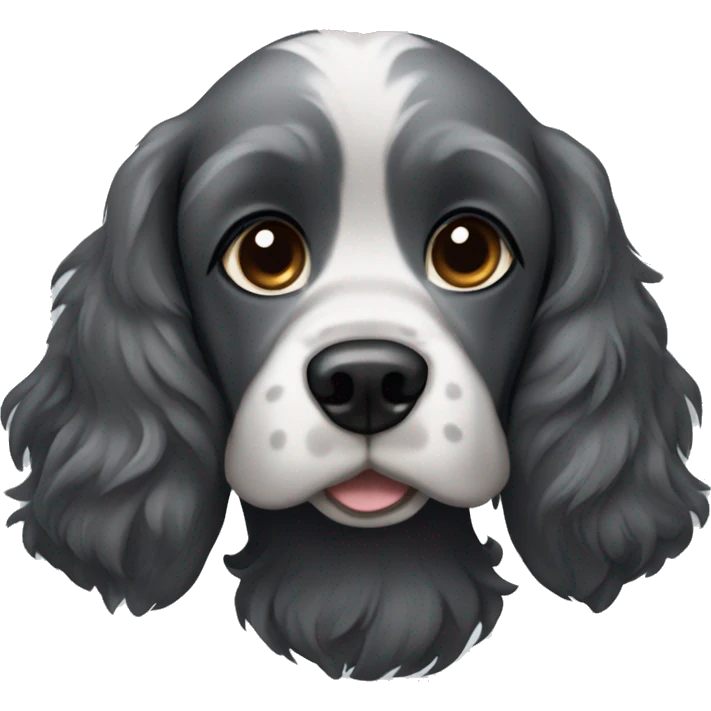 black and grey cocker spaniel emoji