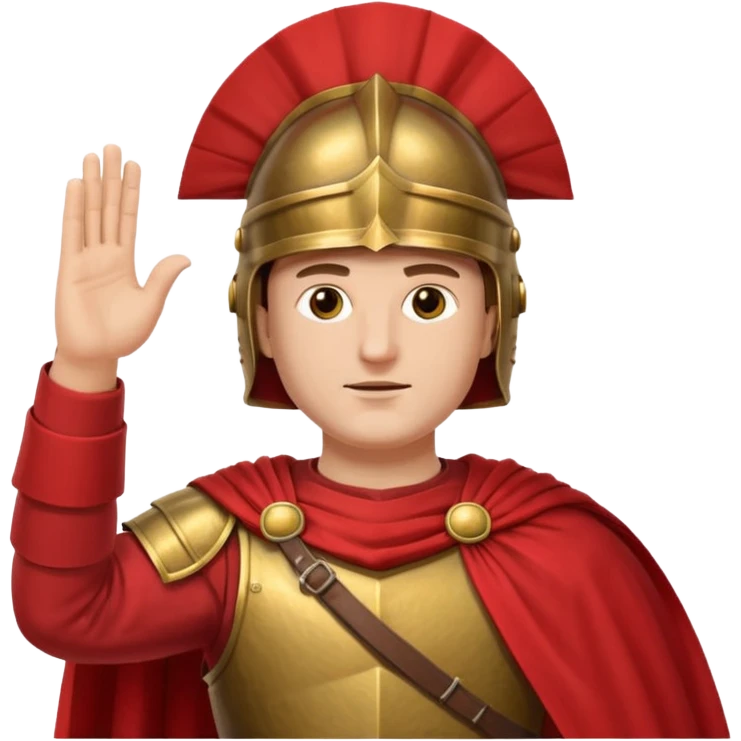 an ancient roman republic soldier doing a straight hand salute emoji