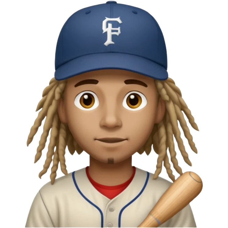 dreadlock baseball player emoji