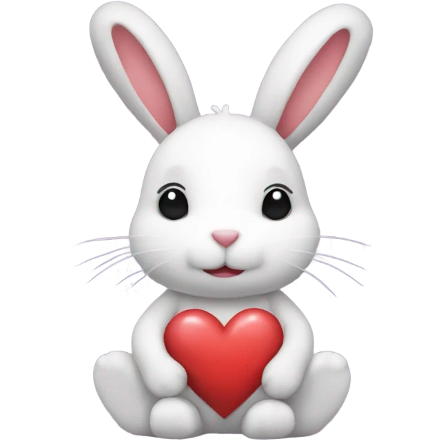 rabbit covered in heart, kiss marks & stars emoji