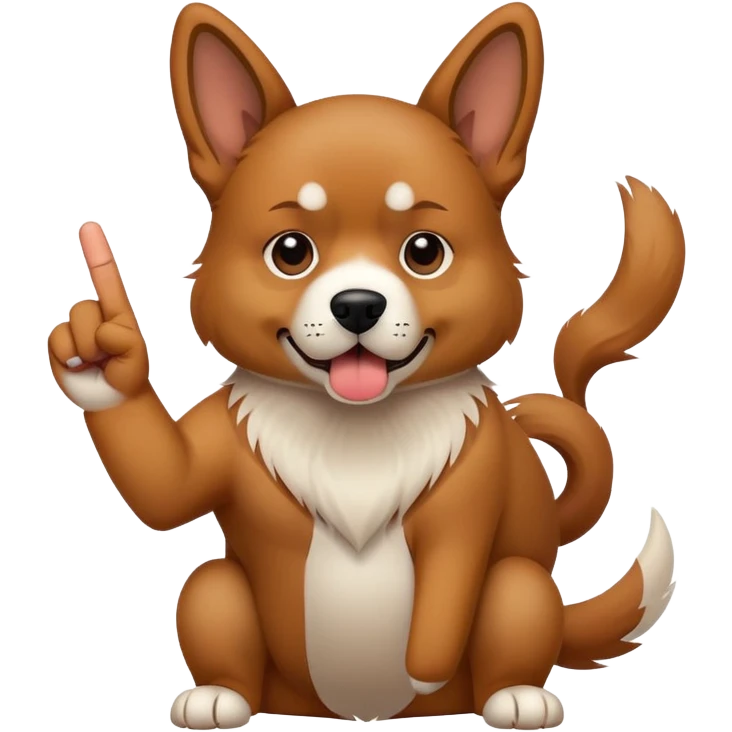 Dog sticking up middle finger emoji