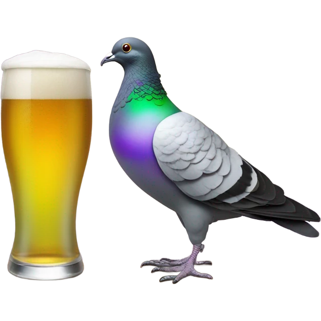 pigeon drinking beer  emoji