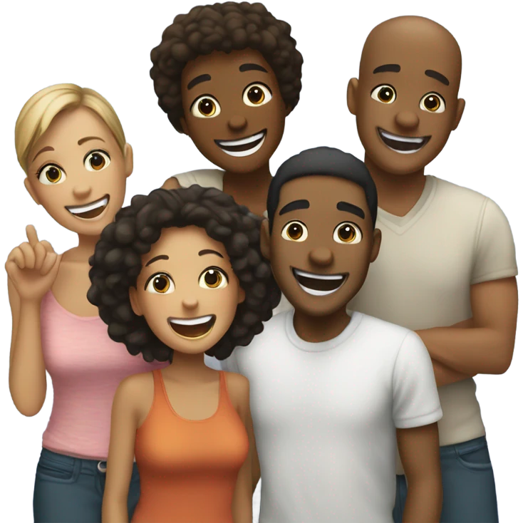 friends enjoying a moment emoji