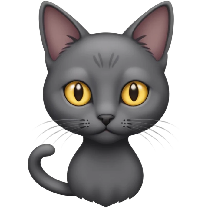 Skinny dark grey cat emoji