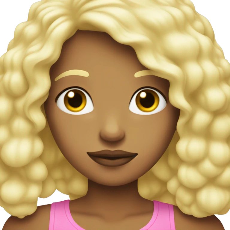 blonde girl with three lumps emoji