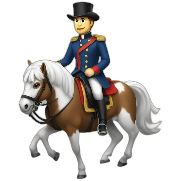 Macron sur un cheval emoji