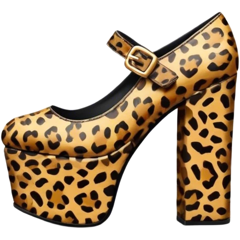 Leopard print platform shoes emoji