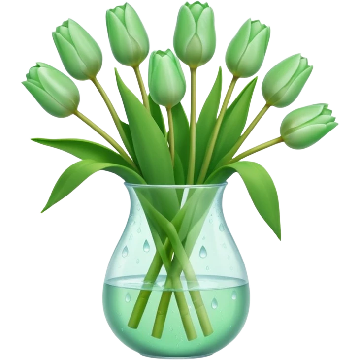 pastel green tulips emoji