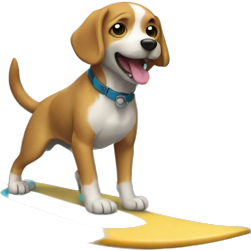 Un perro surfista emoji