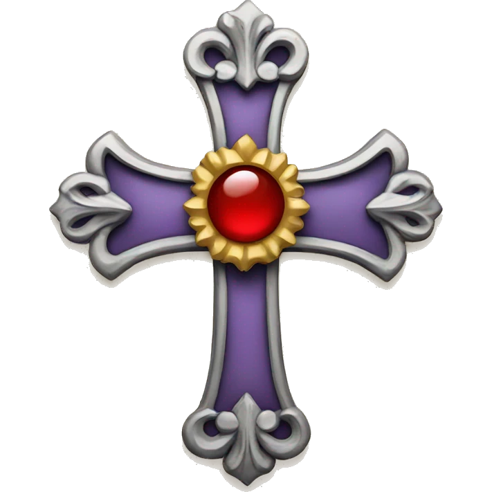 cross wih a crown emoji